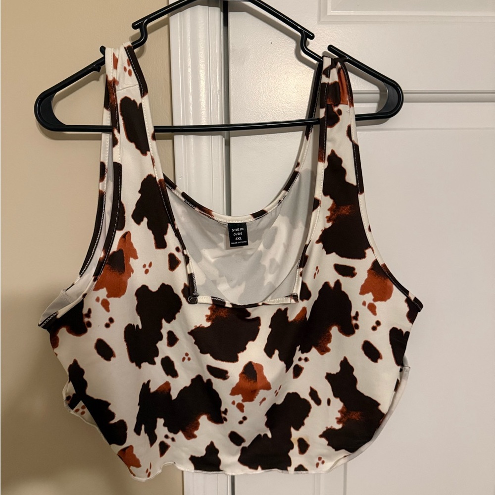 Cow print Crop Bustier Tank Top